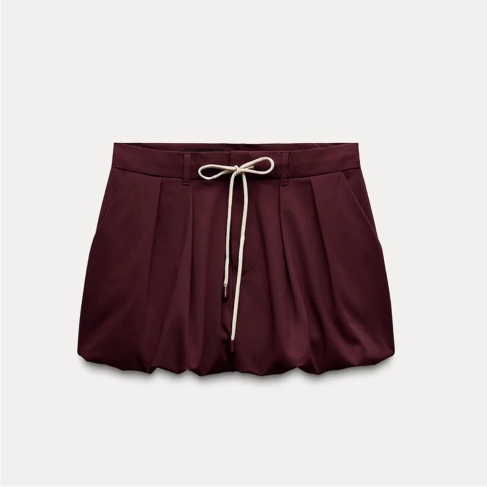 Zara Maroon Bubble Skirt